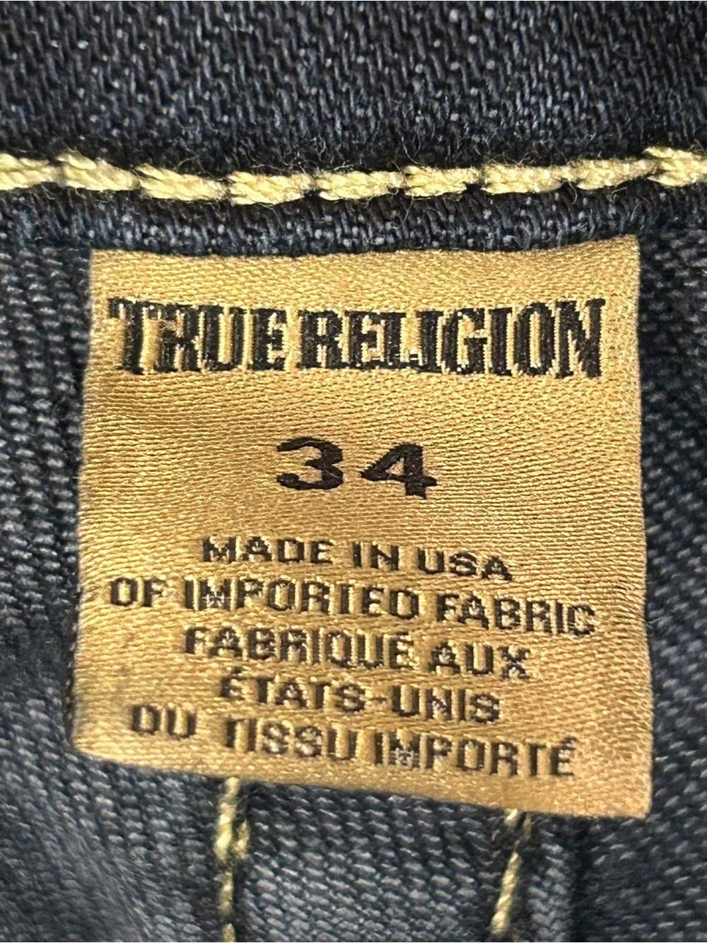 True Religion Geno Relaxed Slim Men's Dark Blue Jeans‎ 36/34 Stretch Denim